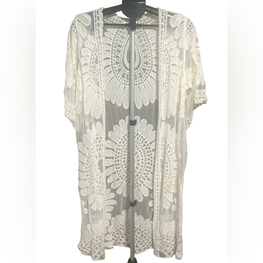 Rebellion White Lace Swim Coverup